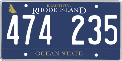 RI license plate 474235