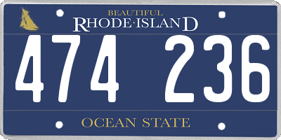 RI license plate 474236