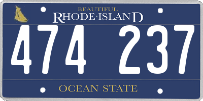 RI license plate 474237