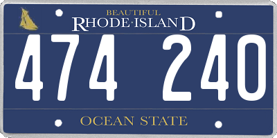 RI license plate 474240