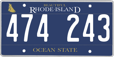 RI license plate 474243