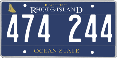 RI license plate 474244