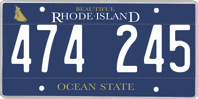 RI license plate 474245