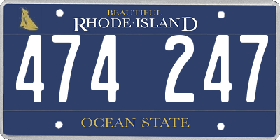 RI license plate 474247