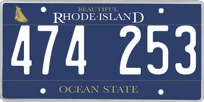 RI license plate 474253