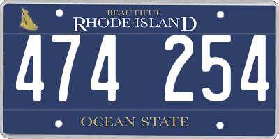 RI license plate 474254