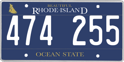RI license plate 474255