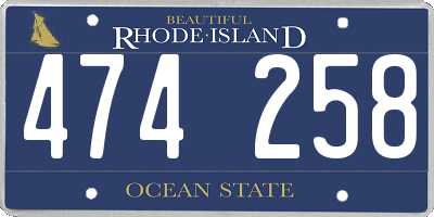 RI license plate 474258