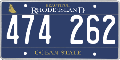 RI license plate 474262