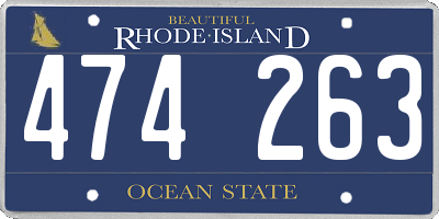 RI license plate 474263
