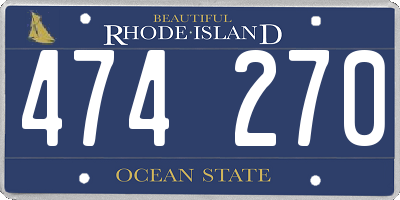 RI license plate 474270