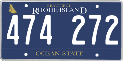 RI license plate 474272