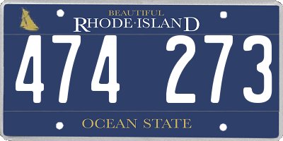 RI license plate 474273