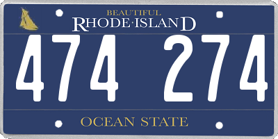 RI license plate 474274