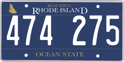 RI license plate 474275