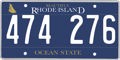 RI license plate 474276