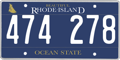 RI license plate 474278