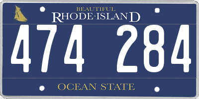 RI license plate 474284