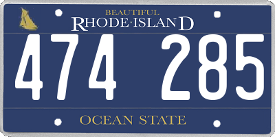 RI license plate 474285