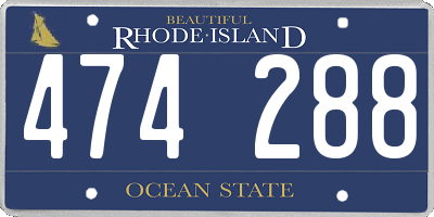 RI license plate 474288