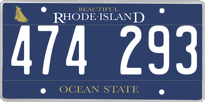RI license plate 474293