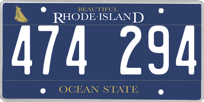 RI license plate 474294
