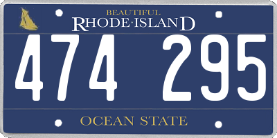 RI license plate 474295