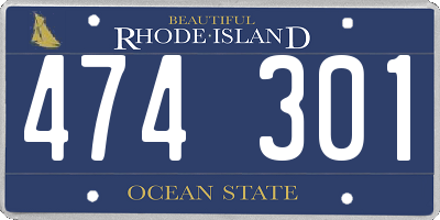 RI license plate 474301
