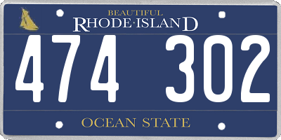 RI license plate 474302