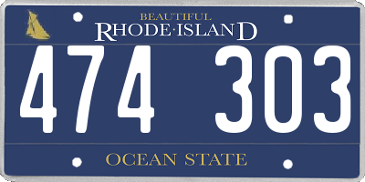 RI license plate 474303