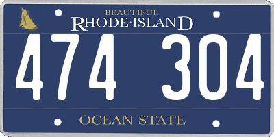 RI license plate 474304