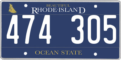 RI license plate 474305