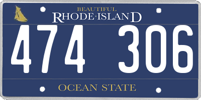 RI license plate 474306
