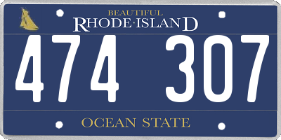 RI license plate 474307