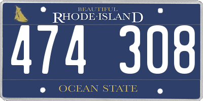 RI license plate 474308