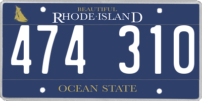 RI license plate 474310
