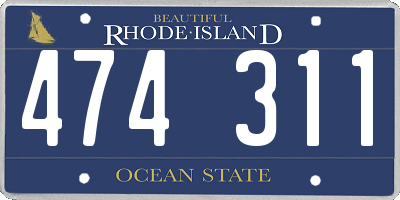 RI license plate 474311