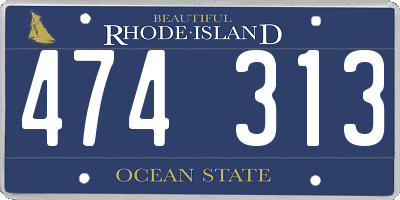 RI license plate 474313