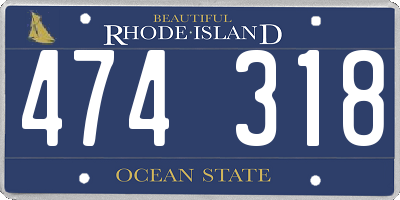 RI license plate 474318