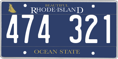 RI license plate 474321