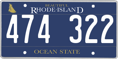 RI license plate 474322