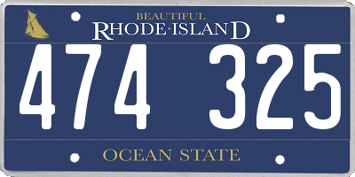 RI license plate 474325