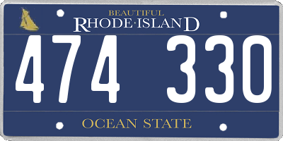 RI license plate 474330