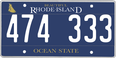 RI license plate 474333