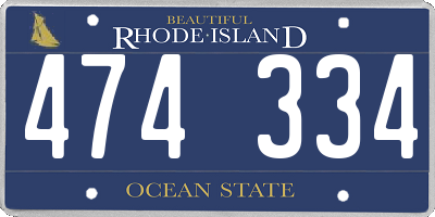RI license plate 474334