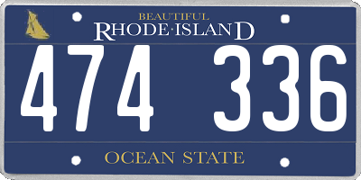 RI license plate 474336