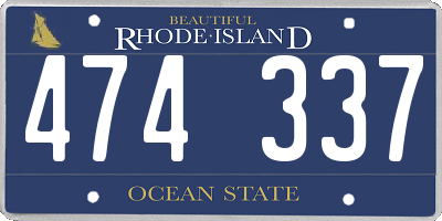 RI license plate 474337