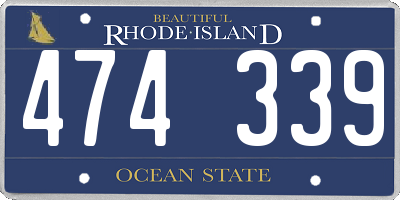 RI license plate 474339