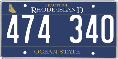 RI license plate 474340