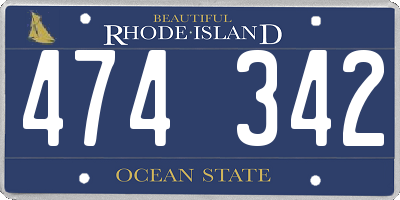 RI license plate 474342
